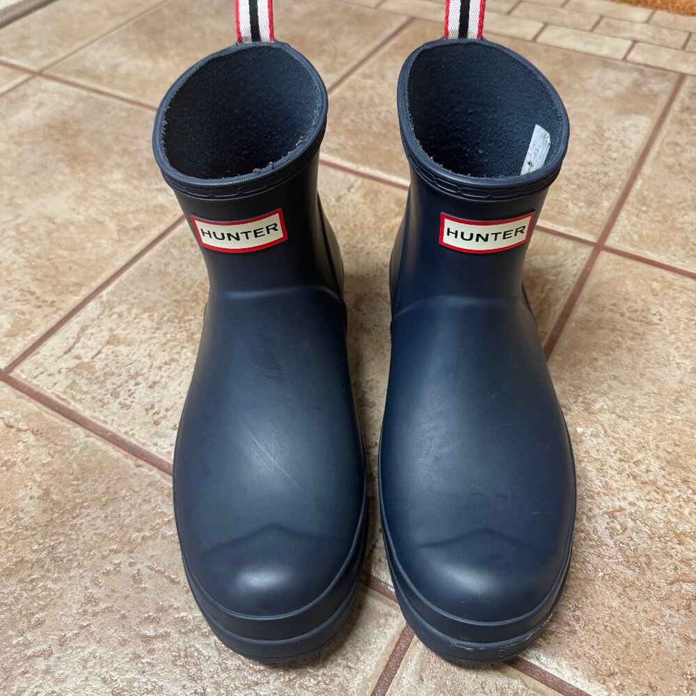 Hunter Women's PLAY Short Rain Boots, Nay Blue, U.S. Women's Size 8